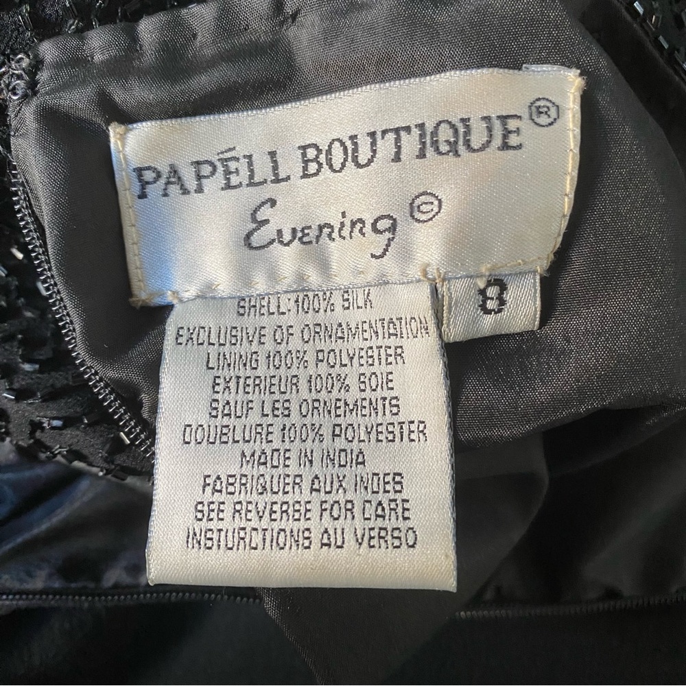 Vintage 80s/90s SILK Fairy Glam Bead Embellished Mini Party Dress Silk Skirt 8 - Picture 15 of 17
